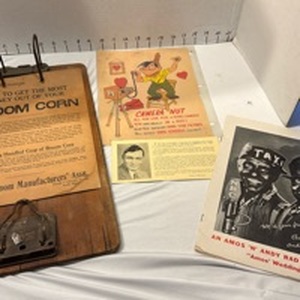 lot 1661 image: Vintage wooden clipboard with vintage program and more