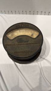 lot 1666 image: Antique Weston D.C. Amperes Voltmeter