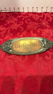 lot 1696 image: Brass name plate 3.5x8