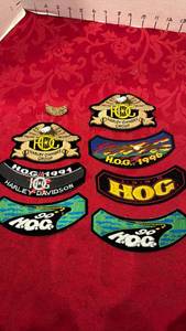 lot 1705 image: Harley Davidson patches and pin