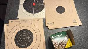 lot 1721 image: Remington 525 golden bullet for 22 hollow point long pistol and Pistol targets