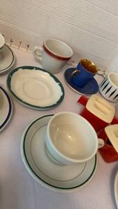 lot 1981 image: Mixed cups and saucers and more