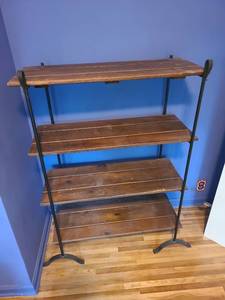 lot 2101 image: Wood and metal shelves, 53x36x14