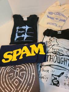 lot 2120 image: Ladies t-shirts including Spam, Harley-Davidson, boomchick