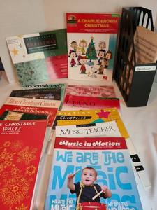 lot 2151 image: Christmas sheet music in plastic file bin