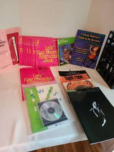 lot 2154 image: Music and recorder books in plastic file bin