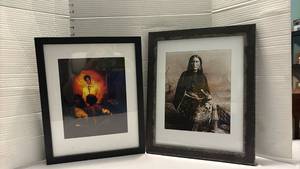 lot 2239 image: Lot of 2  Framed Prints Elvis - So This is Heaven - 15 x 12Native American - 16 x 13