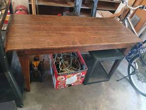 lot 4115 image: Wood Work Table housed in garage 30x62x26.5