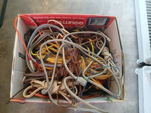 lot 4117 image: Lot of Electrical Cords and Cables Mixed Lengths
