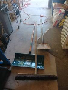 lot 4120 image: Snow Shovel,  Push Broom and shovel