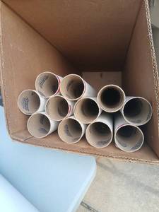 lot 4203 image: 11 Packing Tape Rolls 49 inches 3 assorted  sizes and  lids