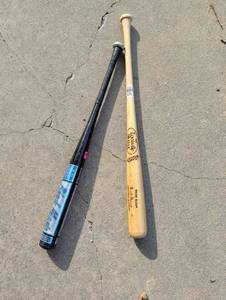 lot 4305 image: Louisville Slugger 180 Baseball Bat and Black Magic Bat Lot