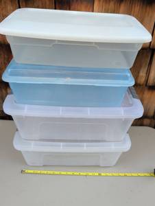 lot 4313 image: Medium Plastic Storage Containers with Lids