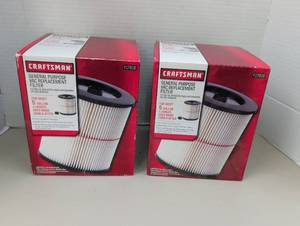 lot 4318 image: Craftsman General Purpose Vac Replacement Filter 917816 Lot of 2