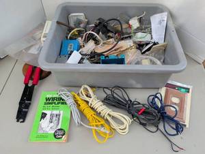 lot 4322 image: Electrical Supplies and Wiring Lot - Cables, Outlets, Fixtures, Reference Book