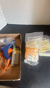 lot 4413 image: Hot Glue Gun Kit with Cool Melt Sticks and Craft Supplies