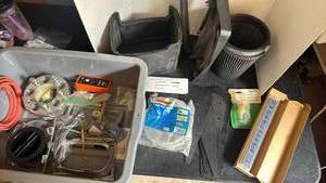 lot 4440 image: Mixed Automotive Parts Lot Air Filters Fuel Filter Wheel Spacer Cable Tape