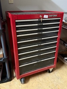 lot 1414 image: Craftsman Tool Storage Cabinet 11-Drawer Rolling Toolbox 40x27x18 with key