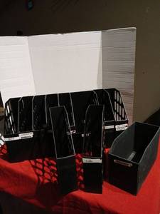 lot 1211 image: Black Desktop File Organizer Set 8 Compartments with laundry Basket