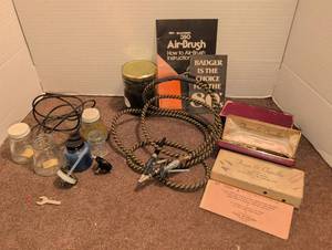 lot 3076 image: Badger 350 Air-Brush with Thayer & Chandler Airbrush and Accessories Lot