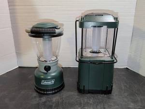 lot 3037 image: Coleman 2-Piece Lantern Lot LED Camping Lights working