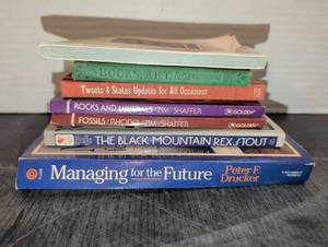 lot 3040 image: Book Lot including Managing for the Future, Fossils, Rocks and Minerals, The Black Mountain Rex Stout