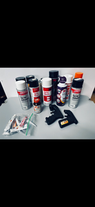 lot 1241 image: Spray Adhesive Cans Loctite Scotch 3M Includes Plastic Holders and more