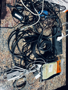 lot 1256 image: Lot Computer Cables Power Strips Adapters Tripp Lite Firewire Ethernet