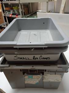 lot 1270 image: 2 Empty Tubs Approximately 5in deep PLUS Storage Tote