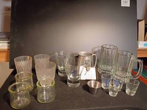lot 3310 image: Various Vintage Bar Glasses and More