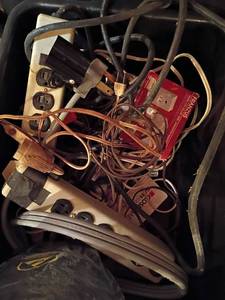 lot 3315 image: Box of Surge Protectors, Extension Cords and More
