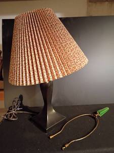 lot 3321 image: 18in  Wooden Lamp with extra pieces.