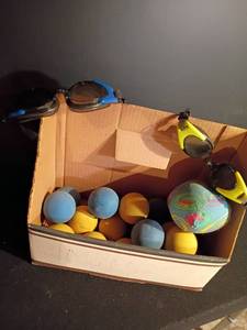 lot 3331 image: Swim Goggles, Water Ball and Racquet Balls
