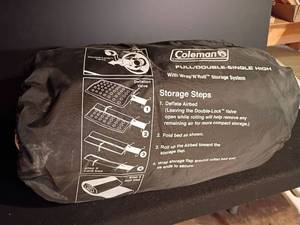 lot 3334 image: Coleman Full Double Single High Blow Up Mattress   No pump