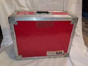 lot 3400 image: Fiberbilt Red Hard Case Storage Trunk with Aluminum Frame 9X19x15 unlocked with no key