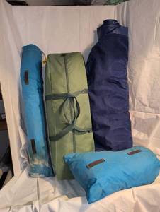 lot 3443 image: Tent, twin air mattress and camping mystery items