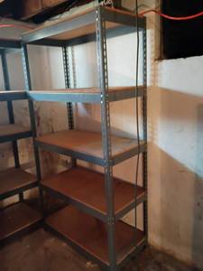 lot 3209 image: Metal Shelves.  Located in basement.  6ft. X 37 X 20
