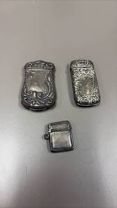 lot 1585 image: Sterling match holders