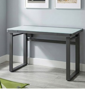 lot 53 image: Tresanti Aurora 47 Adjustable Height Desk with LED Lighting