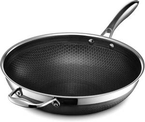 lot 4010 image: $179 HexClad 12 Hybrid Nonstick Wok, Dishwasher and Oven Safe, Induction-Ready