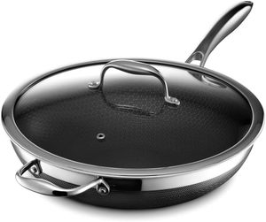 lot 4011 image: $199 HexClad 12 Hybrid Nonstick Wok & Lid, Induction-Ready, Dishwasher Safe