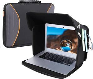 lot 9011 image: Laptop Sun Shade Laptops Sun Glare Shield Laptop Sunshade Bag for Working Outside Privacy Screen Hood Foldable Shield Cover 12-14 (Patent Pending)