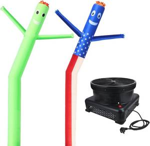 lot 152236 image: Retails for $250 20FT Inflatable Waving Tube Man Set,with 1pc Blower & 2pc Air Sky Puppet Dancer Dancing for Mall Opening,Amusement Park,Outdoor Decoration Advertising Tool (US-Flag & Green)