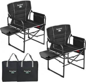 lot 442137 image: Retails for $130 SUNNYFEEL Oversized Directors Camping Chair for Adults with Side Table