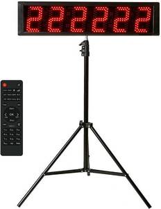 lot 131501 image: Retails for $156 Tripod 26 Huge Race Clock Timer (5.6 Numbers), Digital Countdown Clock, with Gym Interval Workout Timers, Stopwatch for Race Events Timing (Red)