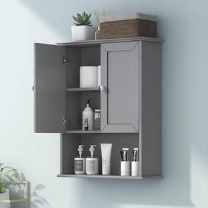 lot 442135 image: Retails for $260 VANIRROR Wall Mounted Bathroom Cabinet 24x30 Inch Wood Over Toilet Storage