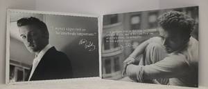 lot 86 image: Vintage Elvis Presley & James Dean Quote Metal Signs - 16in W x 12.5in T