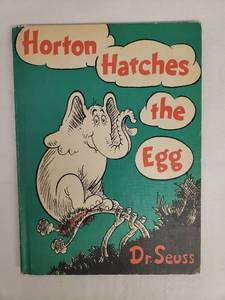 lot 141 image: Vintage 1940 1st Edition Dr. Seuss Horton Hatches the Egg Large Hardback - Book Club Edition - 8.25in W x 11.25in T - Good Shape for 86 Years Old