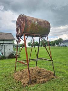 lot 54 image: Vintage Elevated Gravity Feed Farm Fuel Tank&nbsp