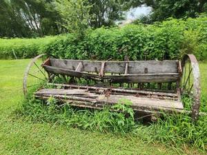 lot 56 image: Antique Superior Horse Drawn Grain Drill Seeder